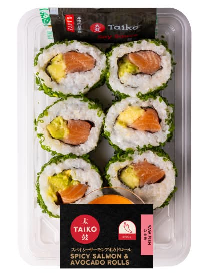 Taiko Spicy Salmon & Avocado Rolls (202g)
