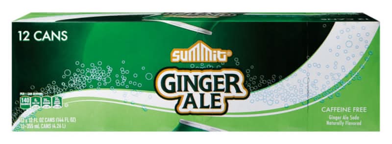 Summit Caffeine Free Ginger Ale Soda, 12 pack