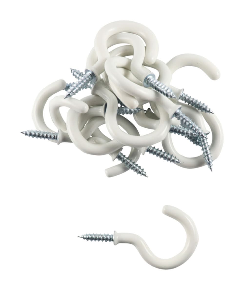 Everhang 21mm White PVC Cup Hook - 15 Pack