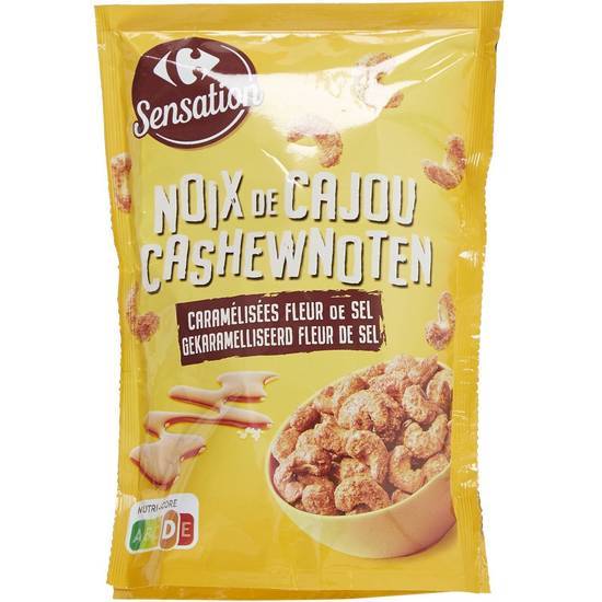 Carrefour Sensation - Noix de cajou, caramélisées fleur de sel (120g)