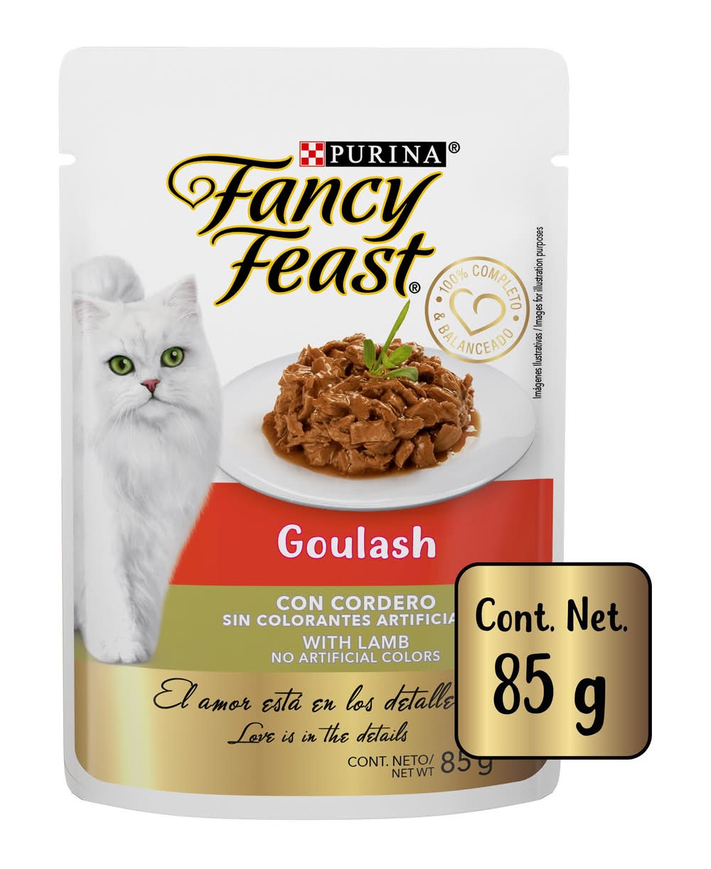 Purina · Fancy feast alimento húmedo goulash para gatos, cordero, Adulto-Todas las razas (85 g)