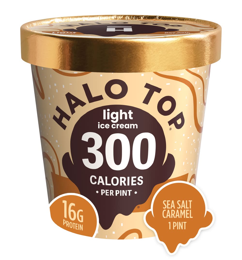 Halo Top Gluten Free Light Ice Cream, Sea Salt Caramel (1 pint)