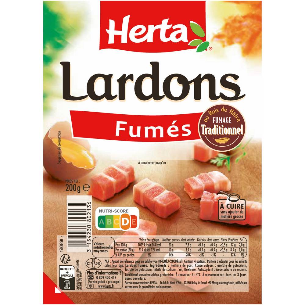 Herta - Lardons fumés (200g)