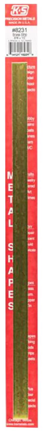 K&S 0.016 In. X 1/2 In. W X 12 In. L Mill Brass Metal Strip