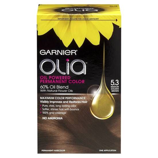 Garnier Olia 5.3 Medium Golden Brown Permanent Hair Color (1 kit)