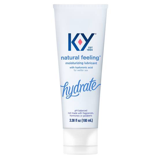 K-Y Natural Feeling Water Based Personal Lubricant with Hyaluronic Acid, 3.38 fl. Oz.