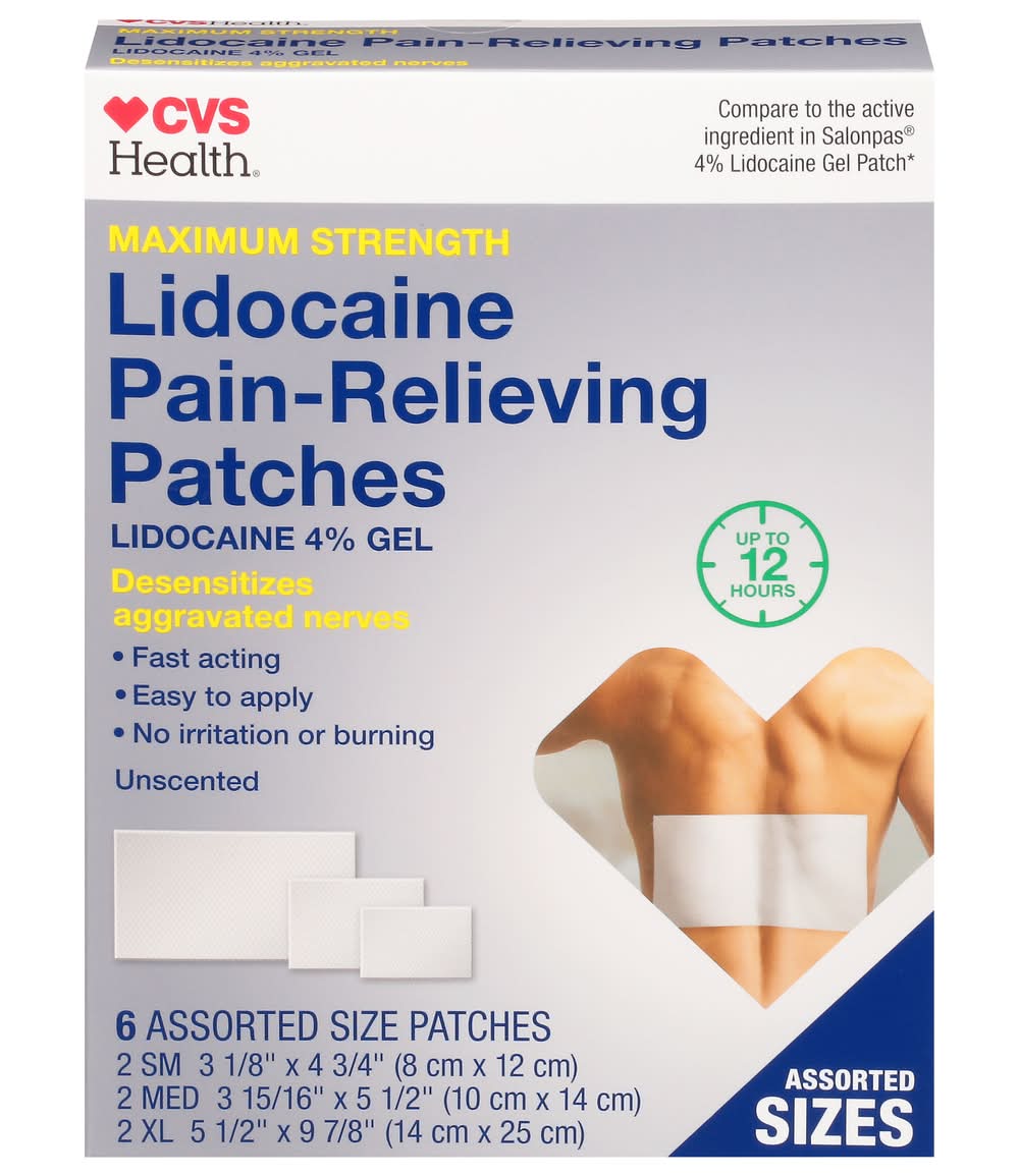 CVS Pharmacy Health Maximum Strength Unscented Lidocaine Pain Relieving Patches