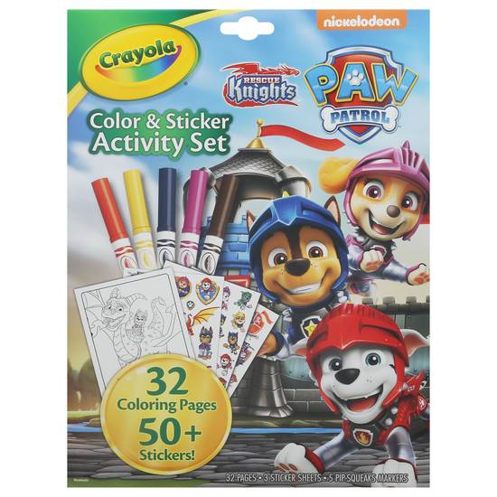 Crayola Paw Patrol Coloring Pages & Stickers, Includes Mini Markers, Ages 3+
