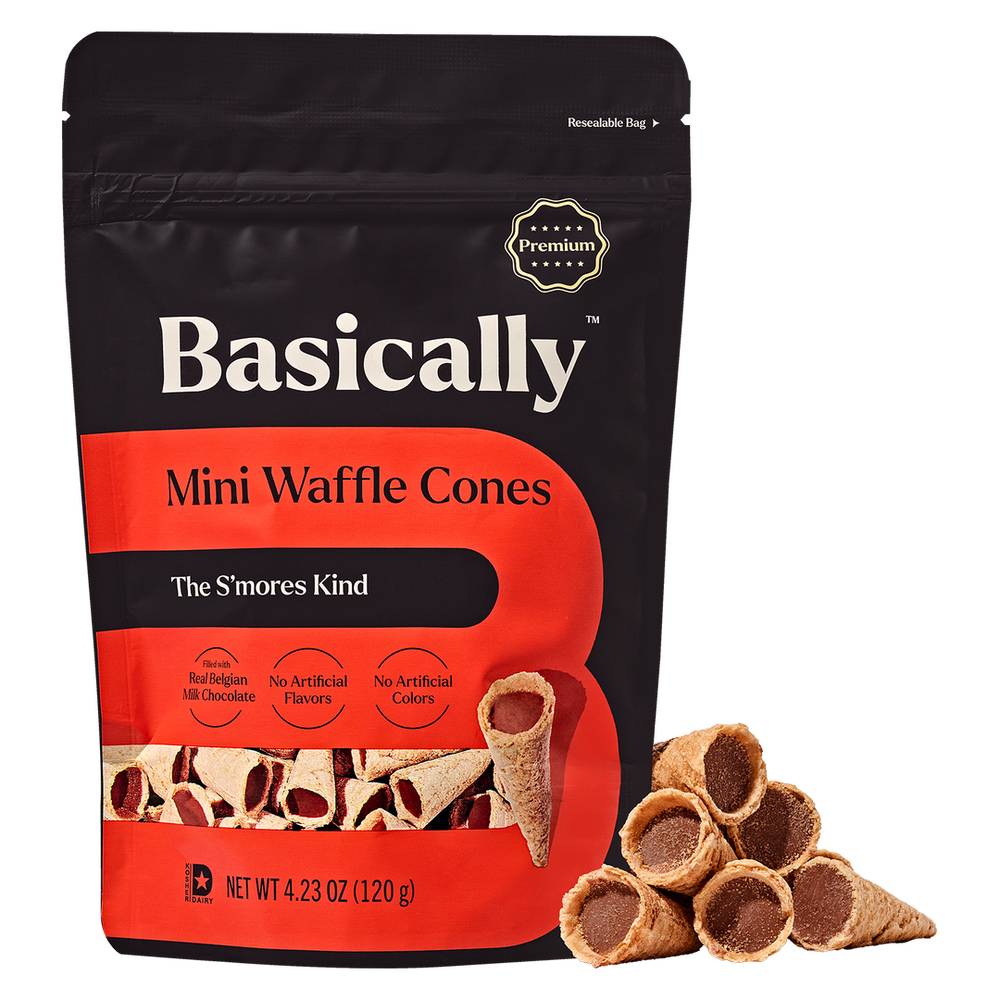 Basically Premium S Mores Mini Waffle Cone (4.23 oz)