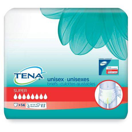 Tena culottes adjustables contre l’incontinence - absorption super - grand - 14 compter (14 unités, g) - tena incontinence briefs, super absorbency,  large, 14 count (14 count, large)