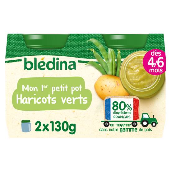 Blédina - Petits pots haricots verts dès 4 mois bébé (2 pièces) en  livraison à proximité
