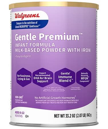Gentle Premium Infant Formula Milk-Based Powder With Iron (33.2 oz)