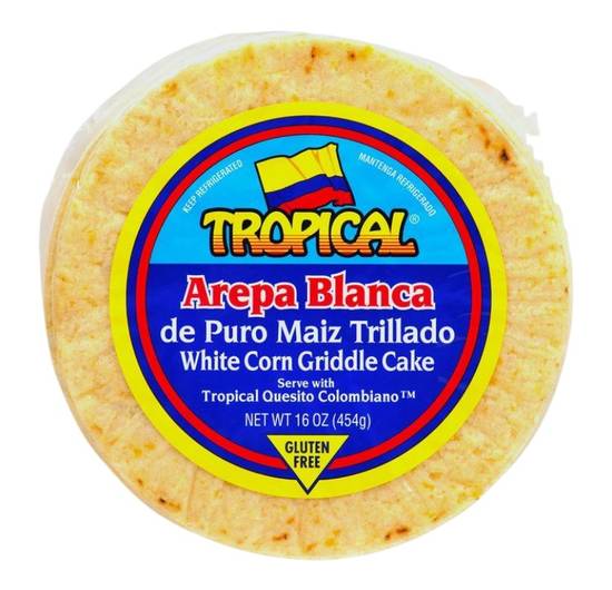 Tropical Arepa Gluten Free White Corn Griddle Cake With Cheese (16 oz)
