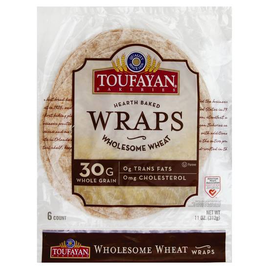Toufayan Hearth Baked Wholesome Wheat Wraps (6 ct)