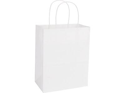 Merangue Duro Tempo Kraft Paper Shopping Bags, 10.5 x 8.25 x 4.75, White (25 ct)