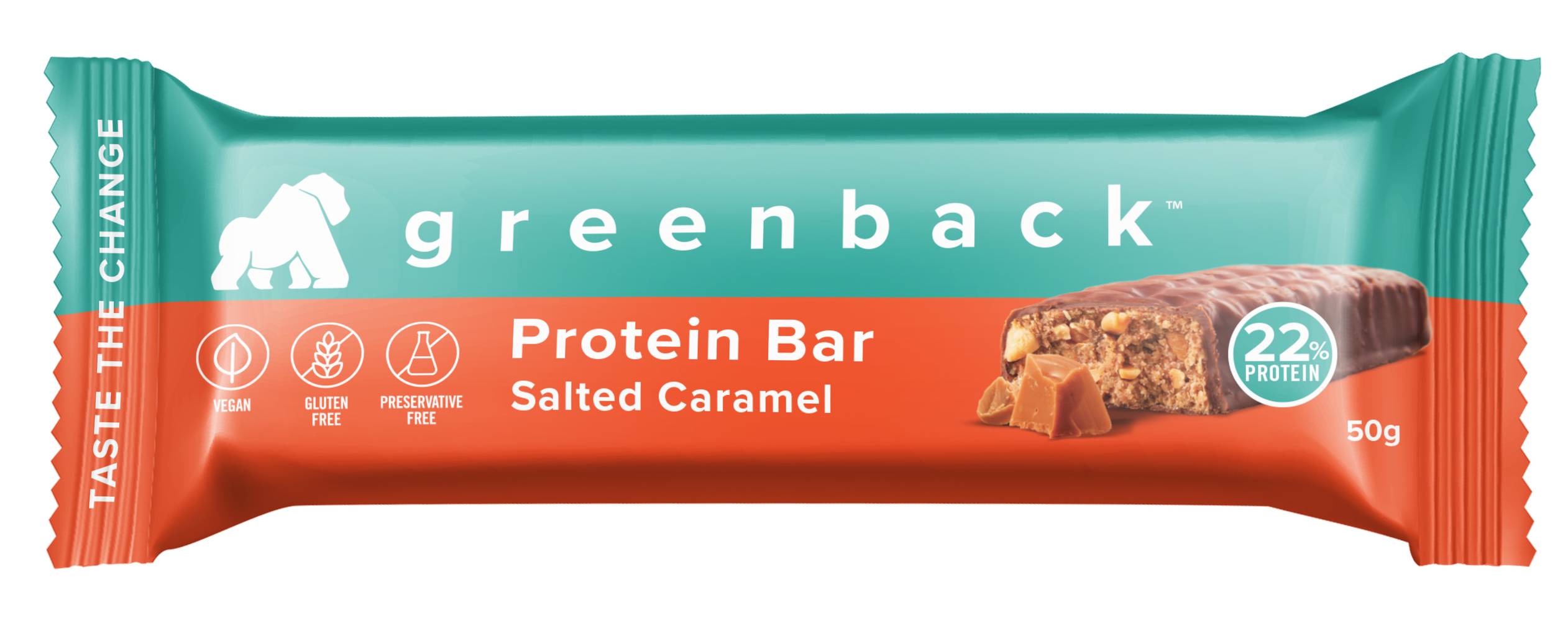 Greenback Plant Protein Bar, Salted Caramel (50g)