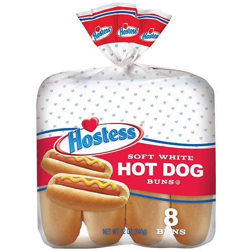 Hostess Hot Dog Buns Soft White - 1.5 oz x 8 pack