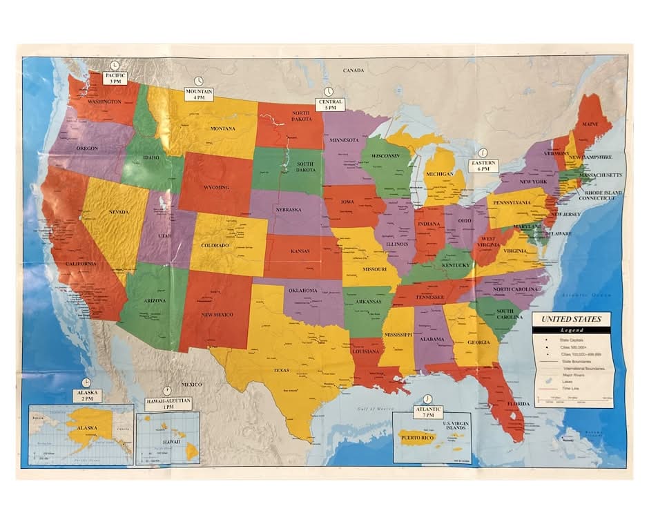 Teaching Tree Wall Maps Of the Usa, 28x40 in