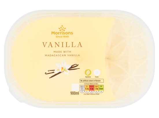 Morrisons Vanilla, Ice Cream (900ml)