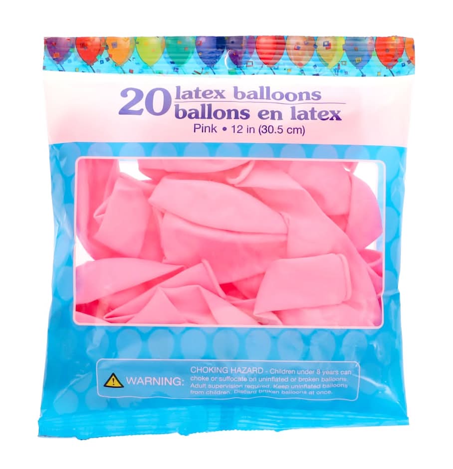 Standard Latex Balloons, 12 in, Pink (20 ct)
