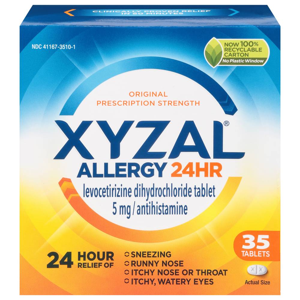 Xyzal 24Hr Allergy Relief Antihistamine 5 mg Tablets (1.6 oz)