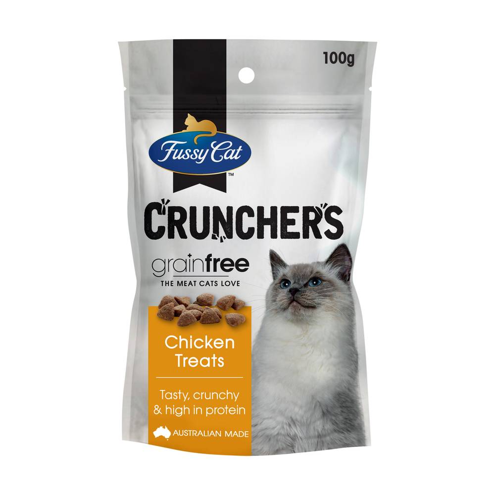 Fussy Cat Grain Free Crunchers Adult Cat Treats Chicken 100g