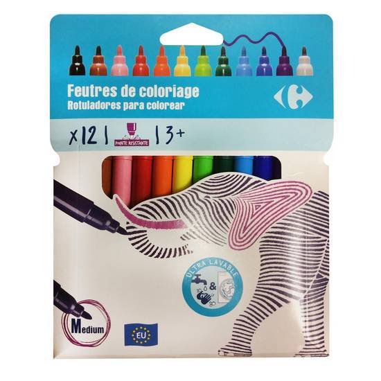 Carrefour - Feutres de coloriage pointe moyenne