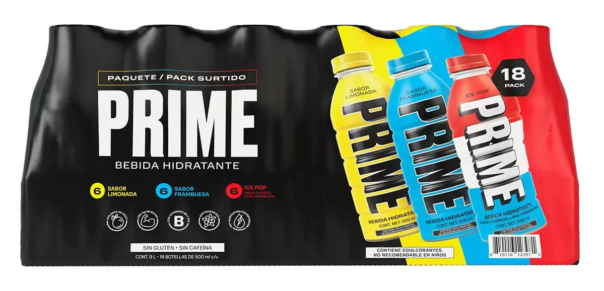 Prime · Bebidas hidratantes, surtido (18 x 500 ml)