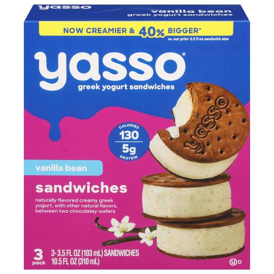 Yasso Greek Yogurt Sandwiches (vanilla bean)