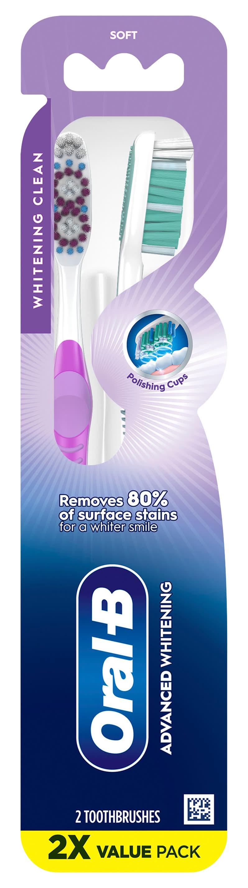 Oral-B Vivid Whitening Manual Soft Toothbrush (1.6 oz, 2 ct)