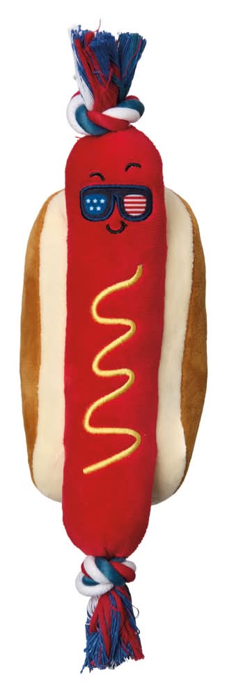 Heart to Tail Hot Dog Plush Patriotic Dog Toy
