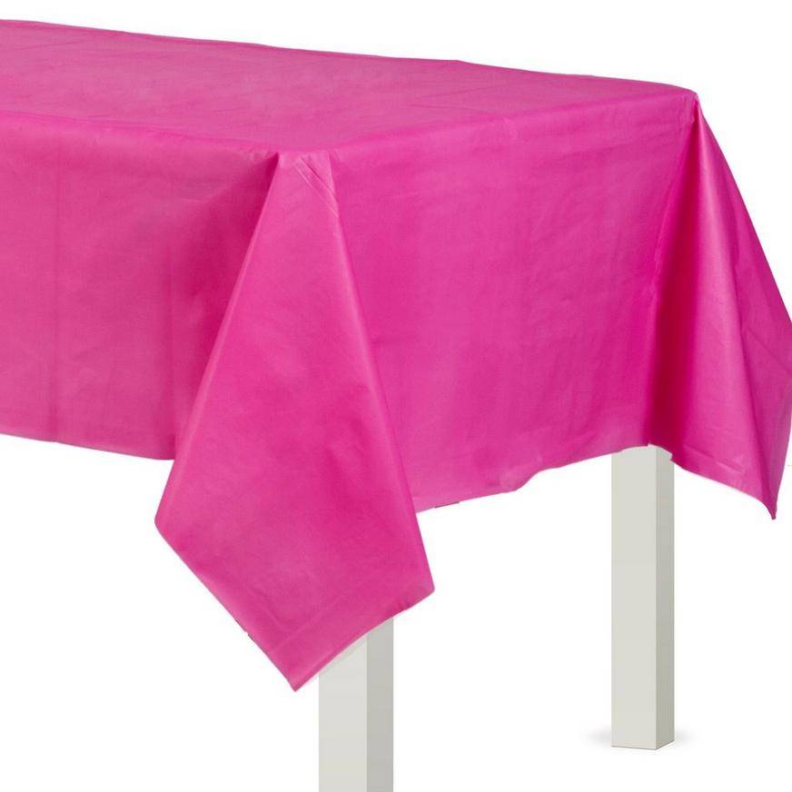 Party City Plastic Table Cover (54x108 inch/bright pink )