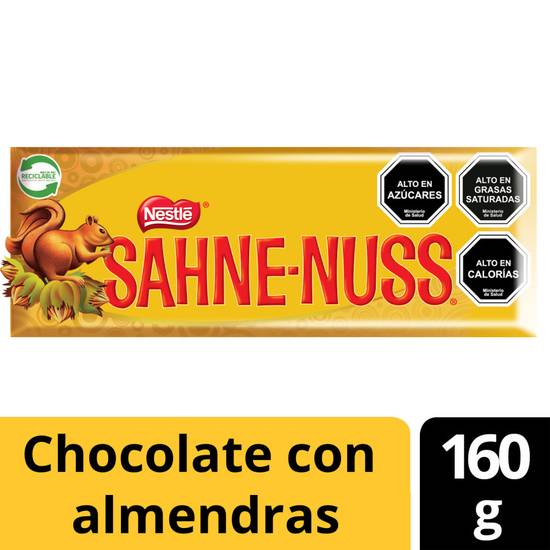 Sahne nuss chocolate con almendras (160g)