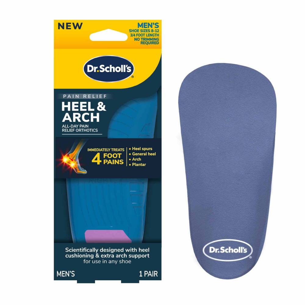 Dr. Scholl's Men's Heel Pain Relief Orthotics, Size 8-12, 1 pair
