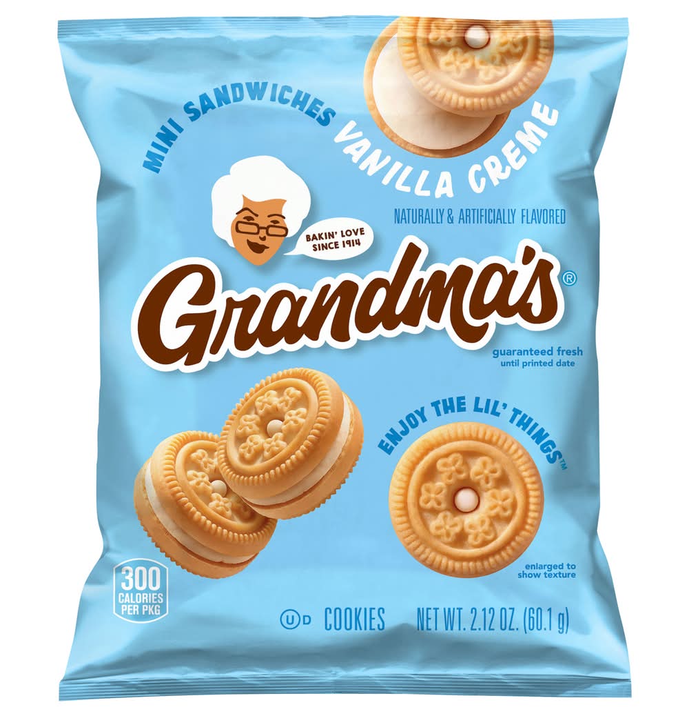 Grandma's Mini Sandwich Cookies, Vanilla Cremes (2.12 oz)