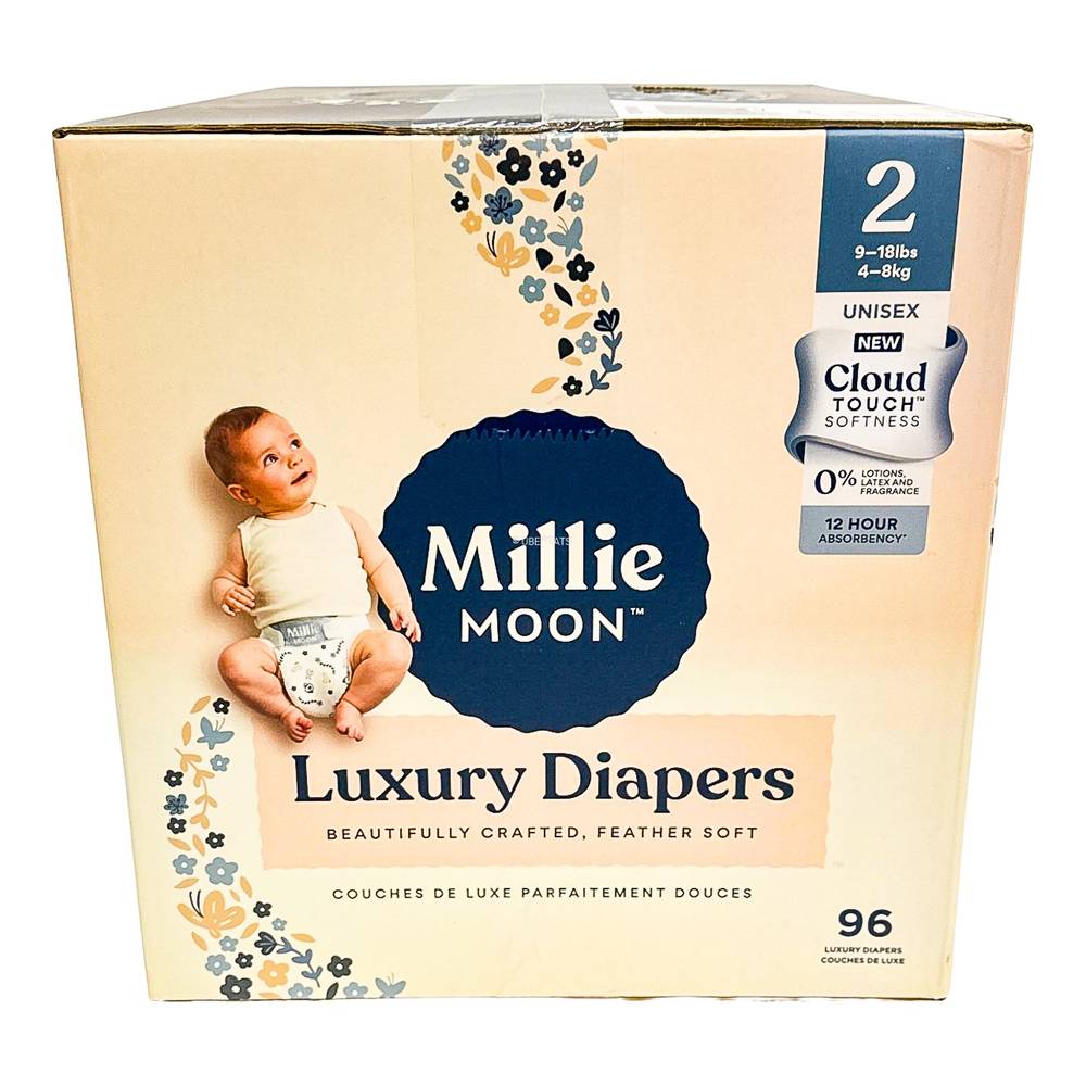 Millie Moon Luxury Diapers, Unisex, 9-4 (96 ct)