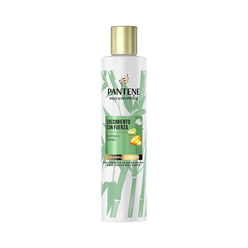 Pantene Crecimiento con Fuerza Champú Con Bambú Y Biotina 225 ml