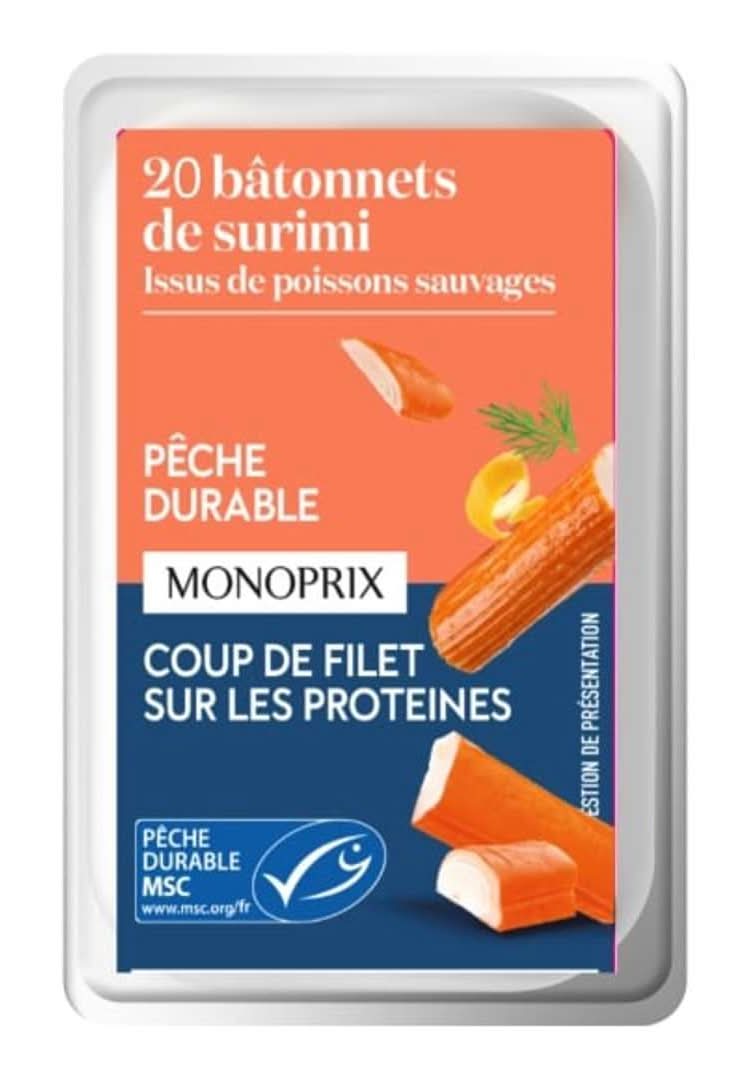 Monoprix - Bâtonnets de surimi à la chair de poissons sauvages, pêche (20)