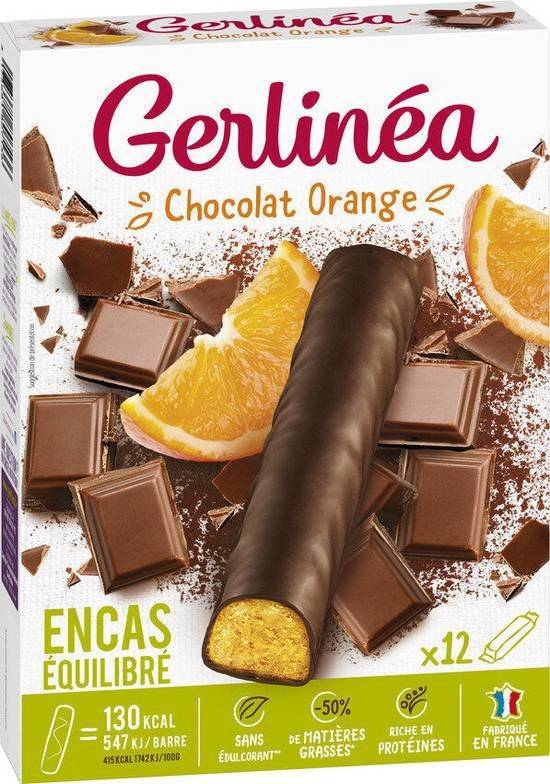 Barres chocolat orange - gerlinéa - 372g (12x 31g)