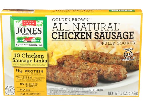 Jones Dairy Farm All Natural Fully Cooked Frozen Chicken Sausage Links