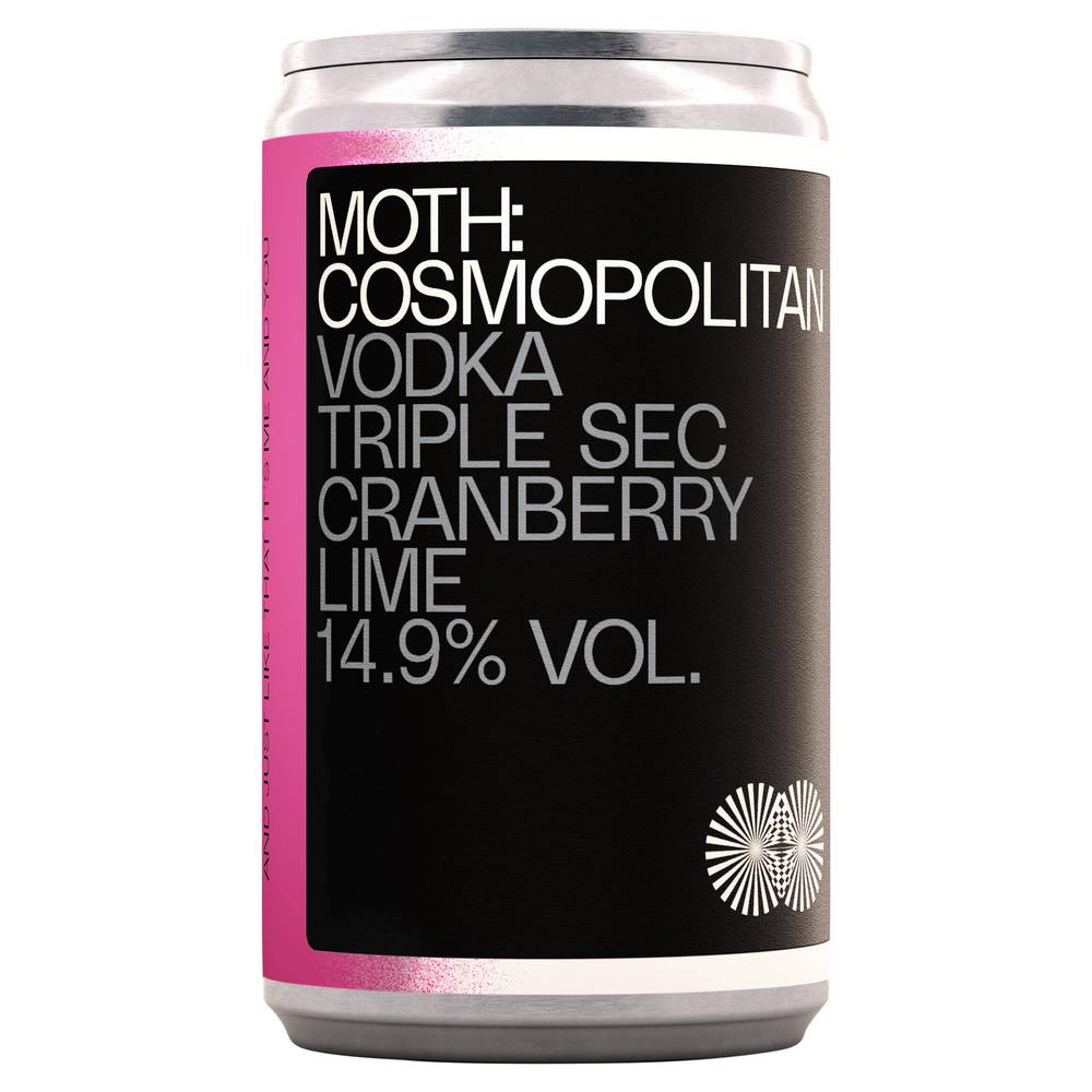 Moth Cosmopolitan Vodka Triple Sec Cranberry Lime 125ml