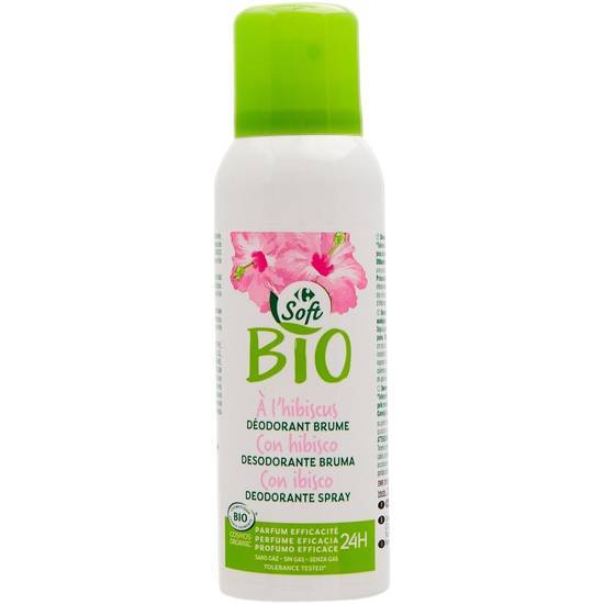 Carrefour Soft - Déodorant spray brume à l'hibiscus bio (150 ml)