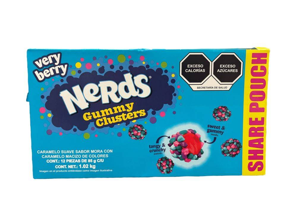 Nerds · Gummy clusters caramelos suaves, very berry (12 x 3 oz)