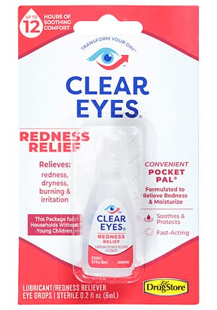 Clear Eyes Redness Relief Eye Drops 0.2 oz Bottle