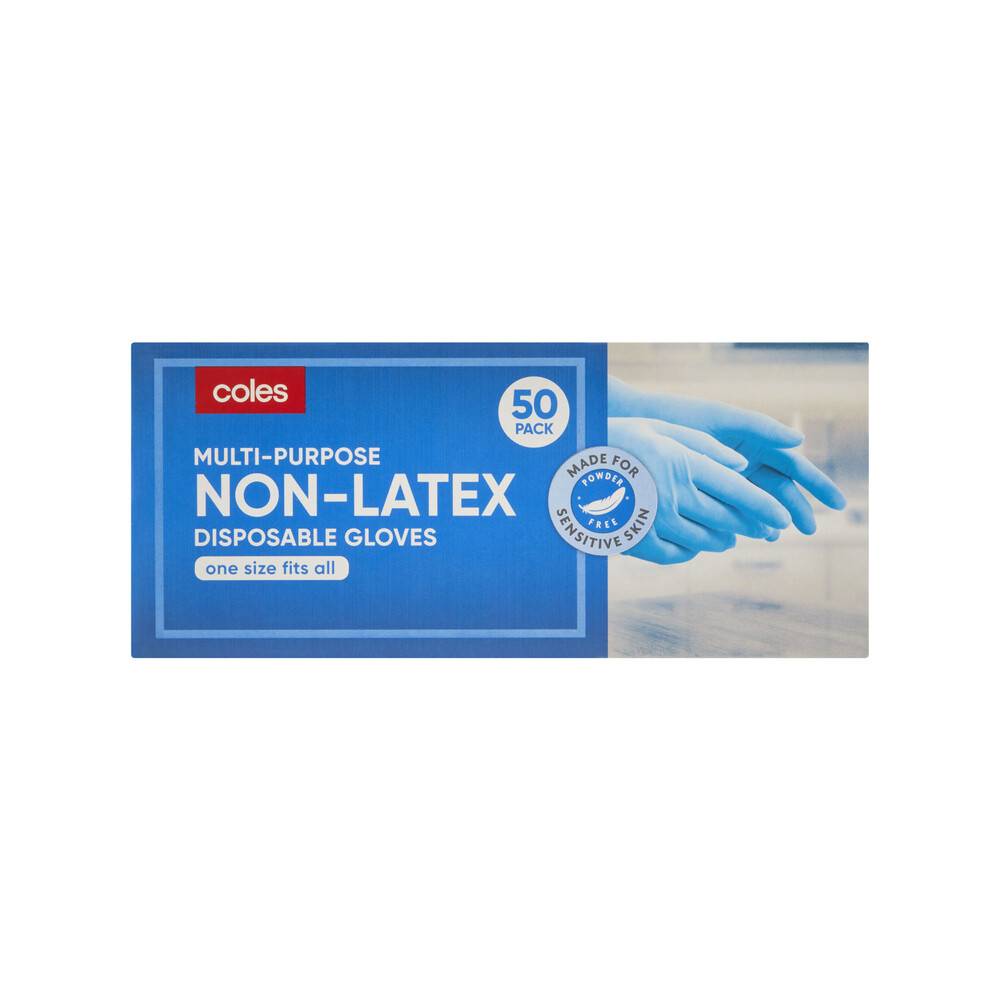 Coles Non-Latex Multi-Purpose 50 Disposable Gloves 1 pack