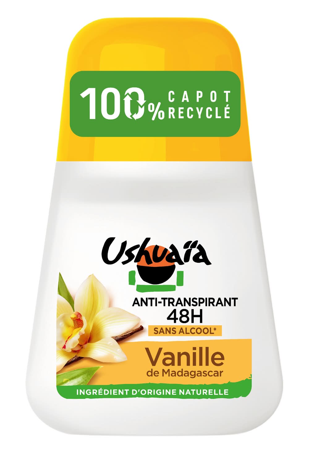 Ushuaïa - Déodorant anti-transpirant 48h sans alcool, vanille de madagascar (50ml)