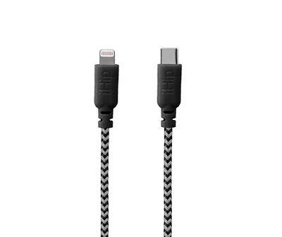 Black & Gray Lightning to Usb-C 6' Braided Cable
