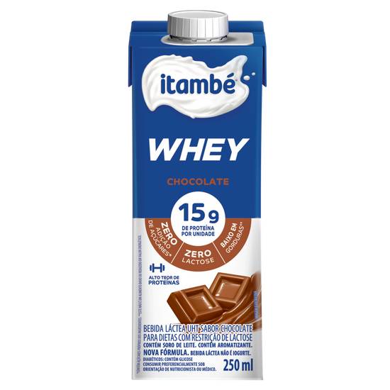 Itambé bebida láctea uht sabor chocolate whey 15g zero lactose (250 ml)