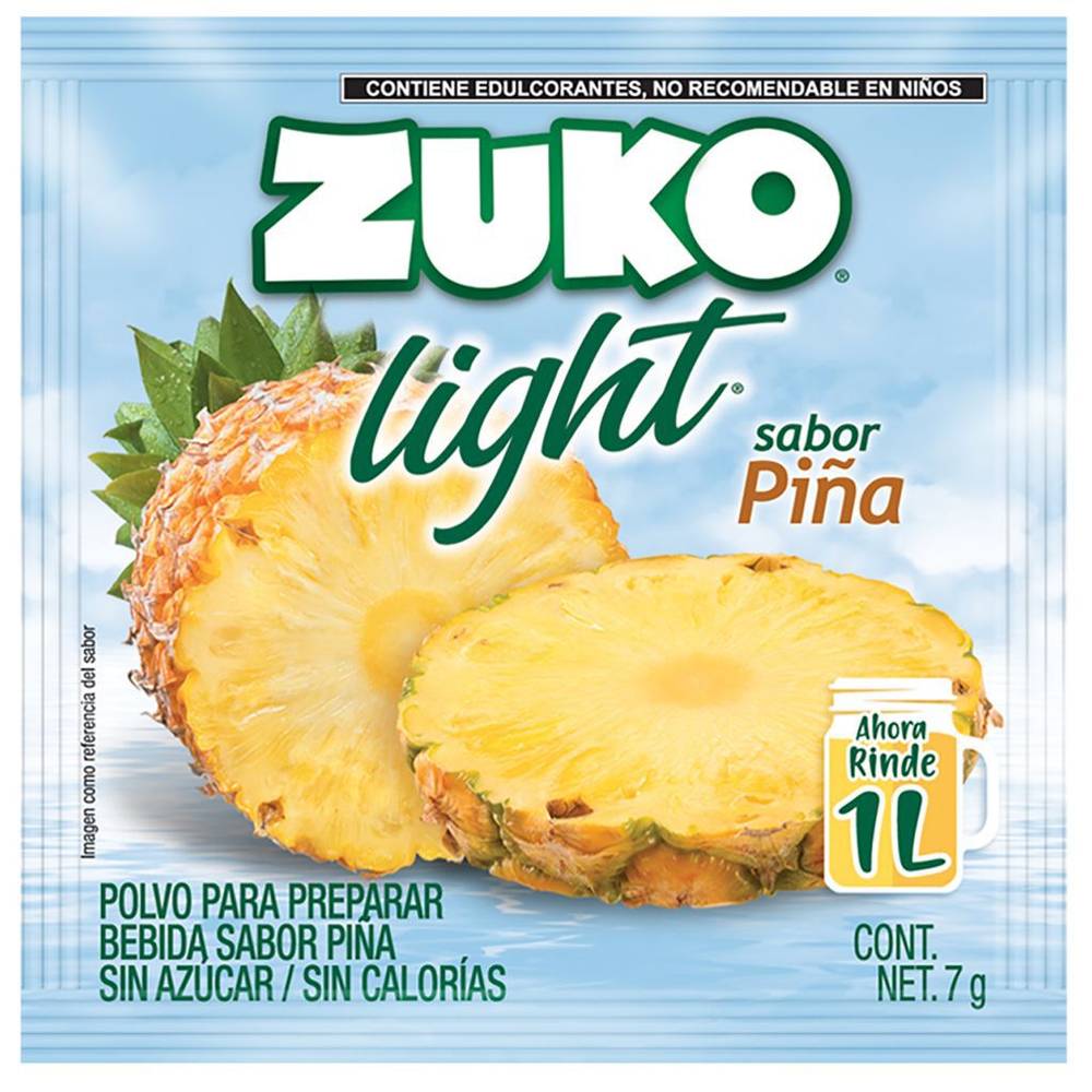 Zuko bebida light en polvo sabor piña (sobre 7 g)