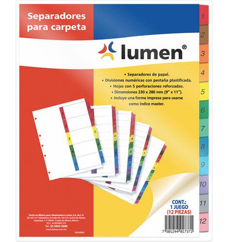 Lumen · Separador plastificado lumen (100,6 g)